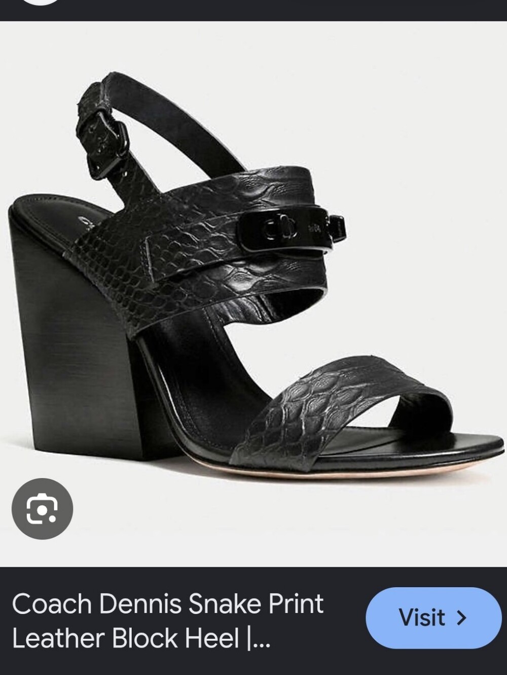 Coach Dennis Snake Print Leather Sandals